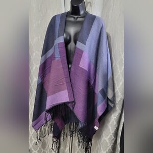 Kollie More | Reversible Shawl | Versatile Wrap | Purple & Blue